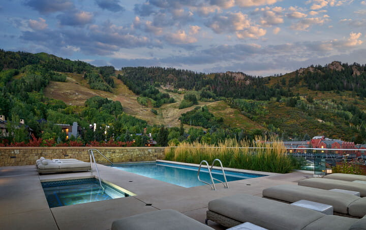 Rooftop pool and hot tub summer