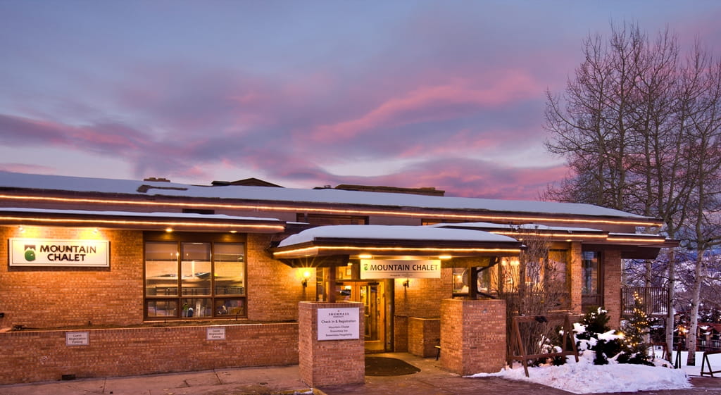 Snowmass Mountain Chalet at dusk